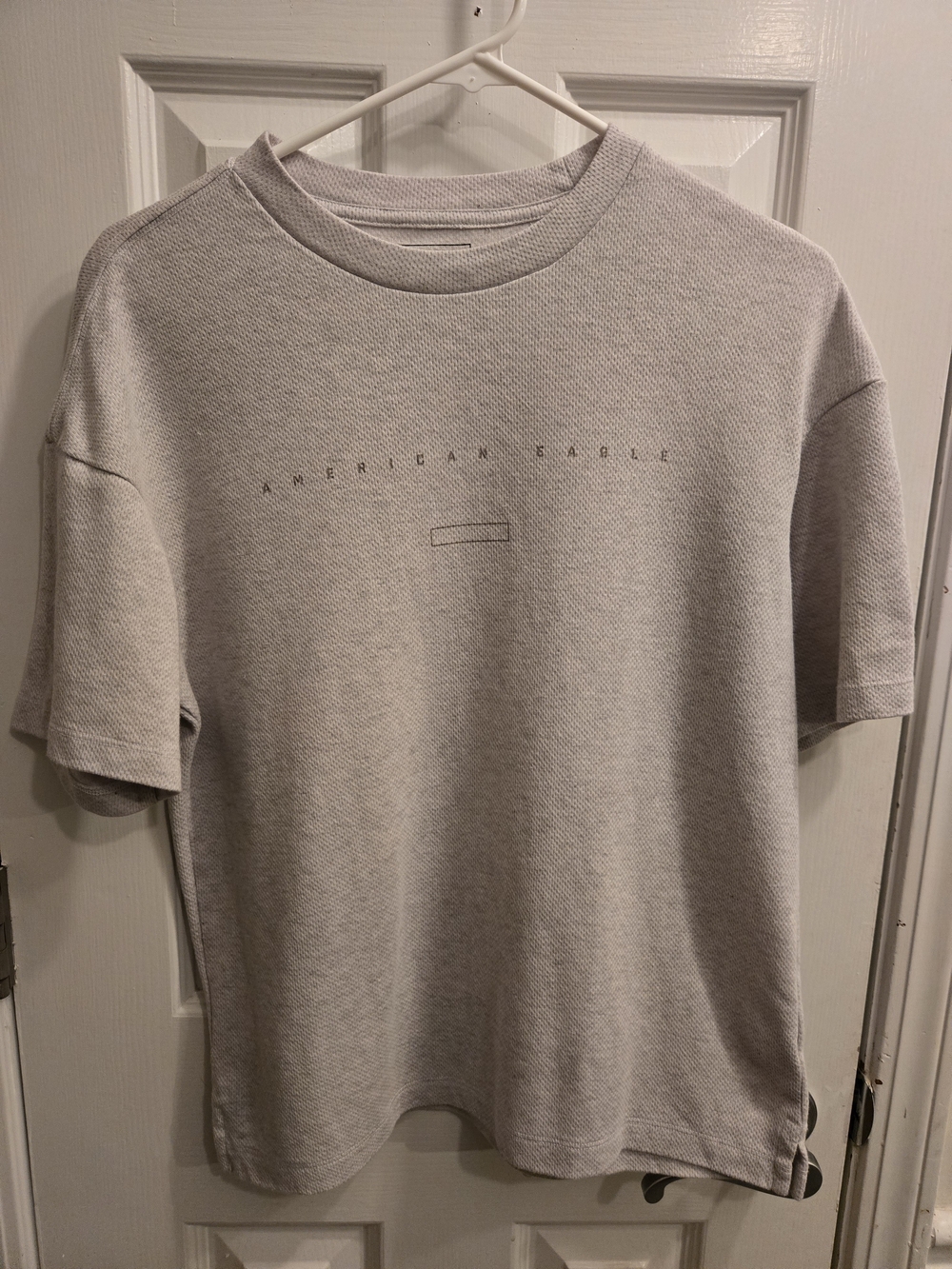American Eagle AE Active Boxy Oversized Graphic T-Shirt Light Heather Gray XS